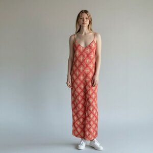 ZARA The Jami Jumpsuit Women’s Terracott Lightweight Strappy Pant Jumper Sml NWT